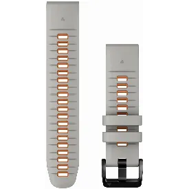 Ремешок Garmin QuickFit Band, 22 мм, Fog Gray/Emder Orange Silicone